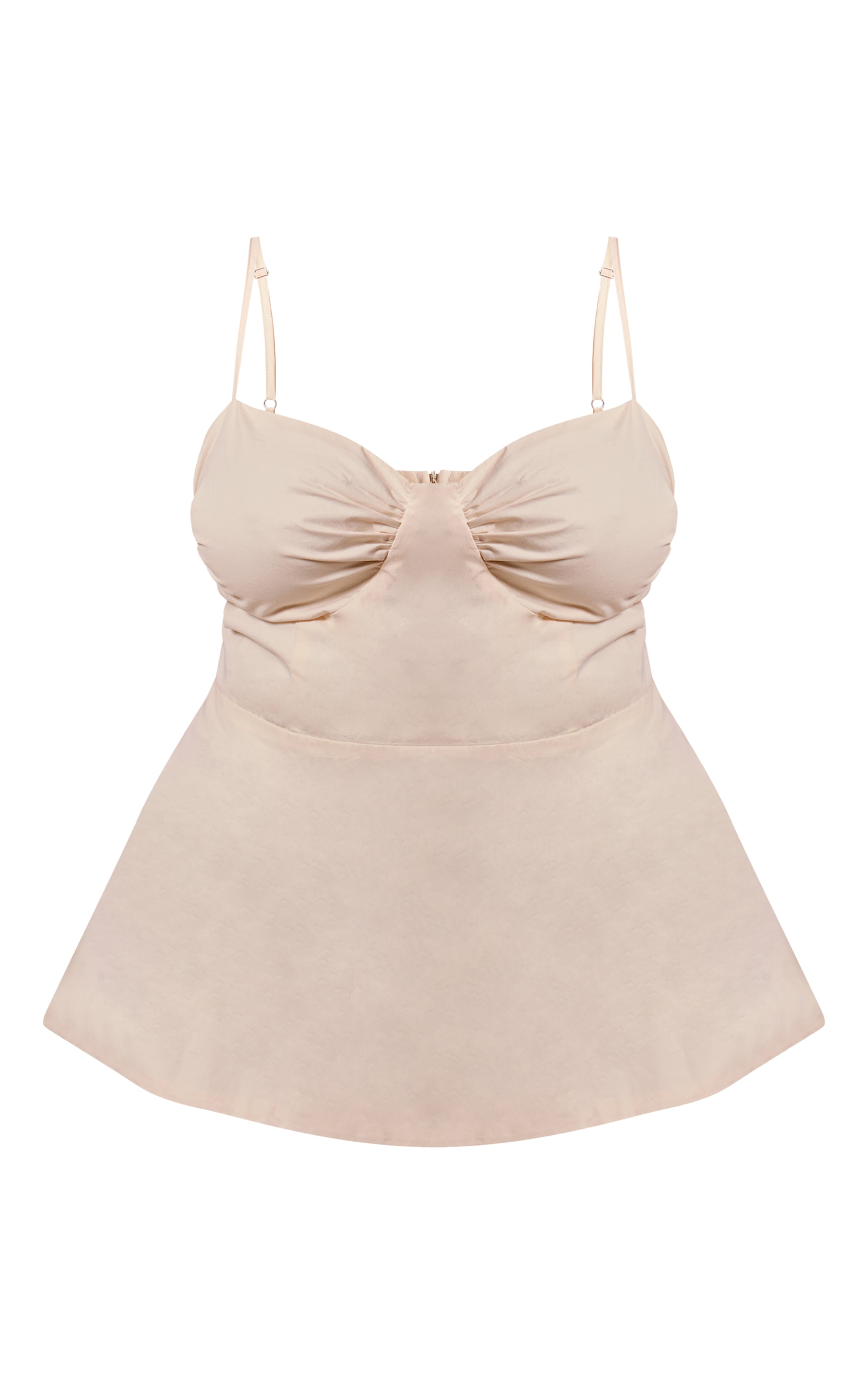Plus Cream Cotton Strappy Peplum Cami Top image 5