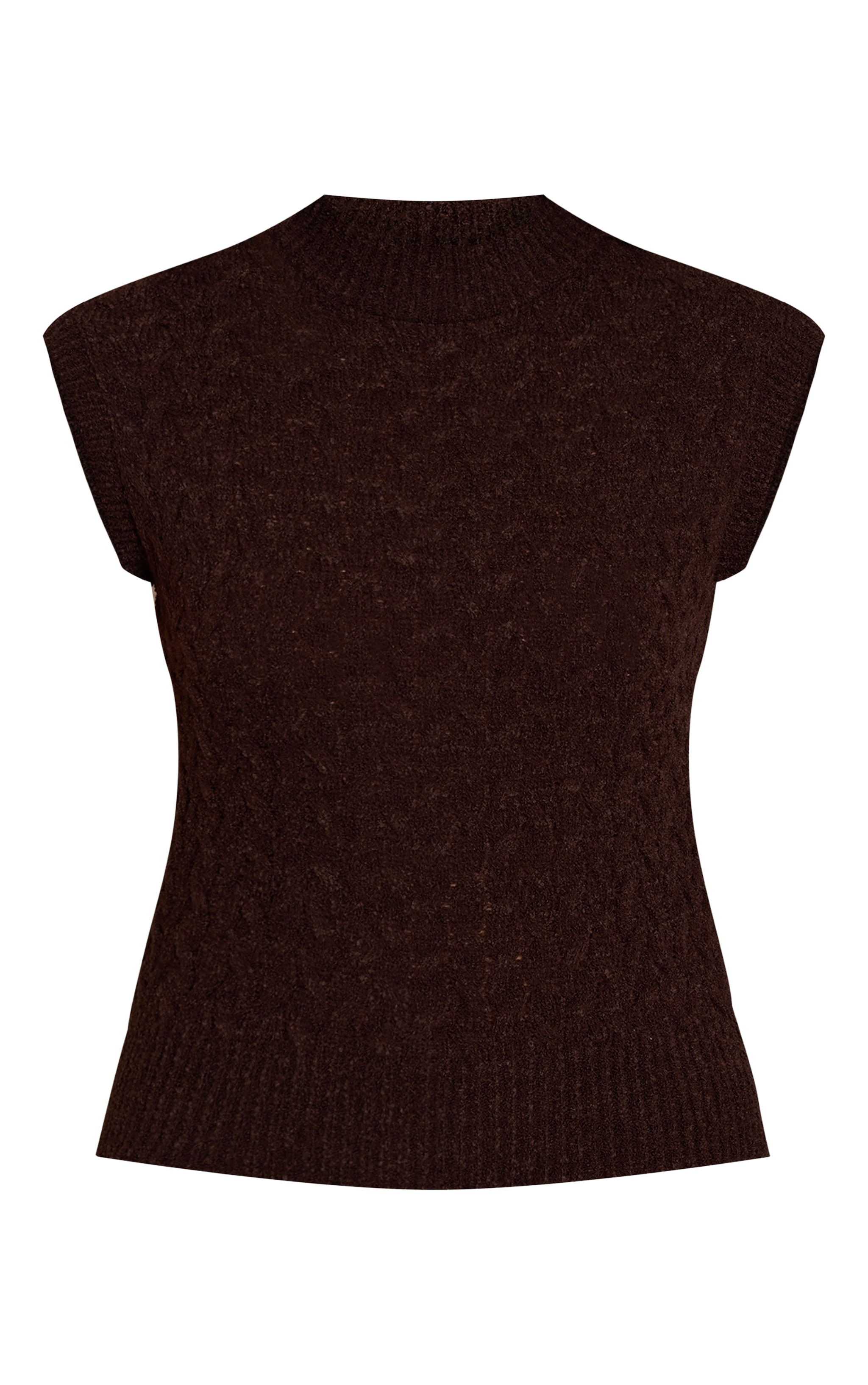 Chocolate Boucle Cable Knit Top   image 5