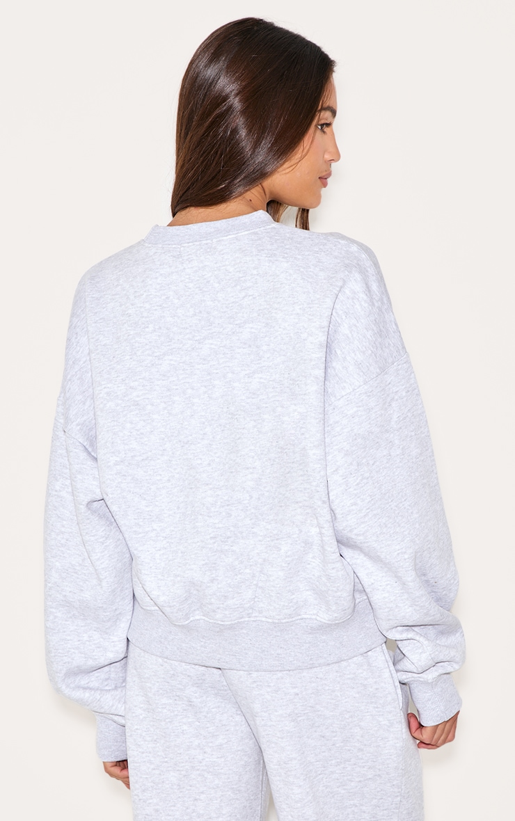  Ash Grey Central Park Embroidered Boxy Sweat image 2