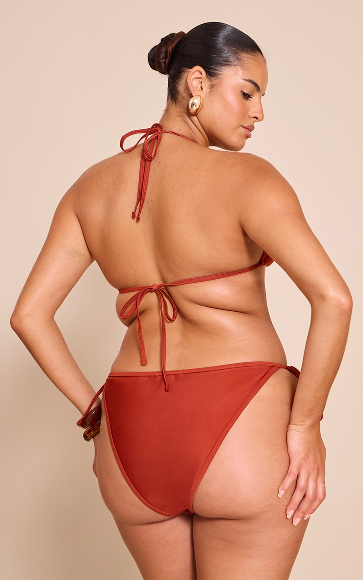 Plus Chocolate Mix & Match Tie Side Bikini Bottoms image 2