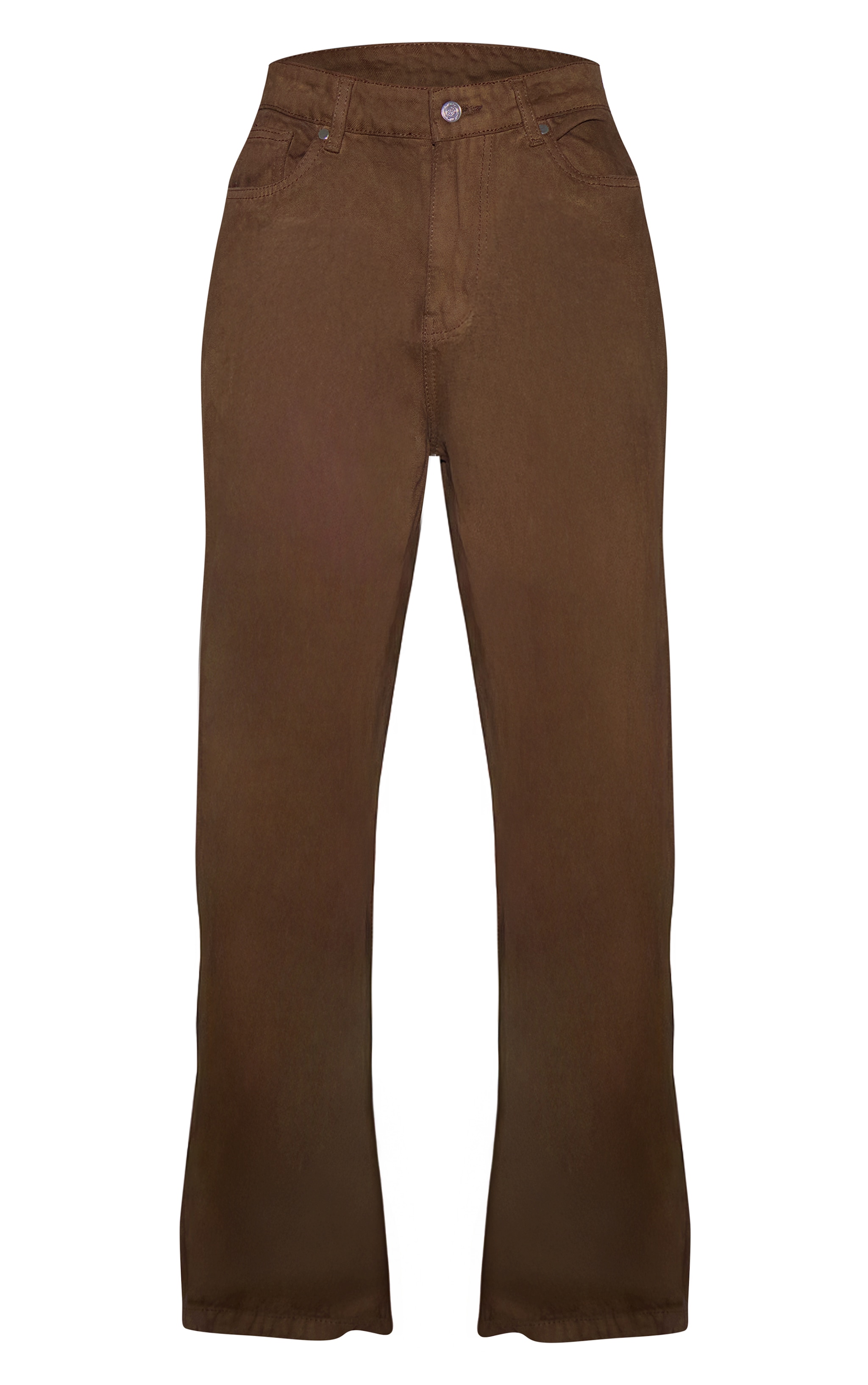 Brown Mid Rise Wide Leg Jeans image 5