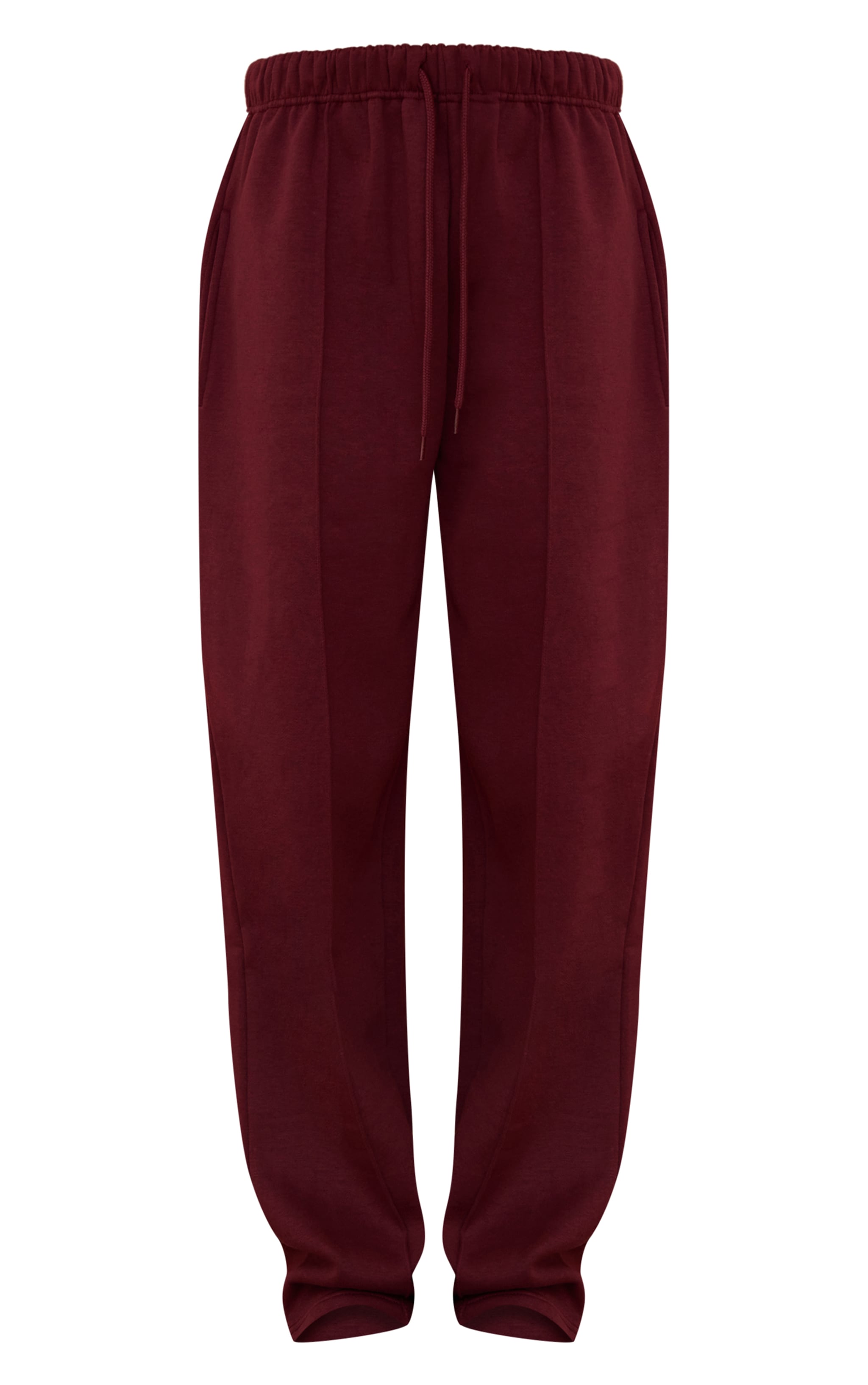 Jogging large rouge vin à coutures surjetées image 5