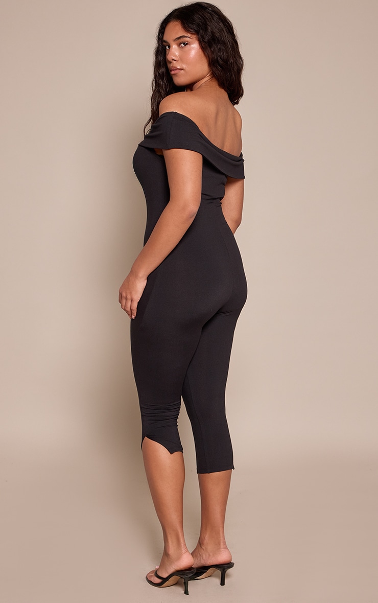 Shape Black Sculpt Foldover Bardot Capri Jumpsuit  image 2