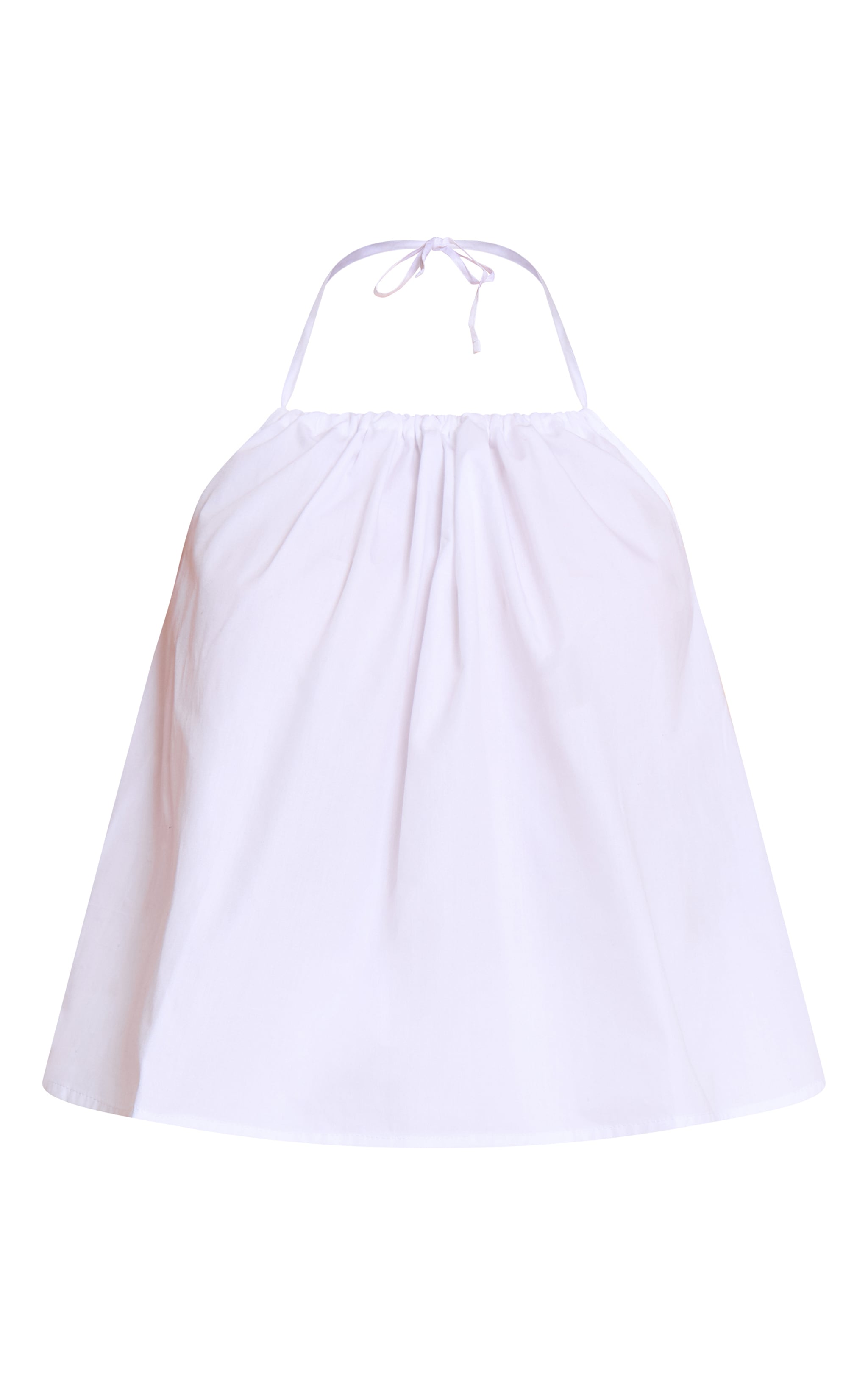 White Poplin Low Back Halterneck Top image 5