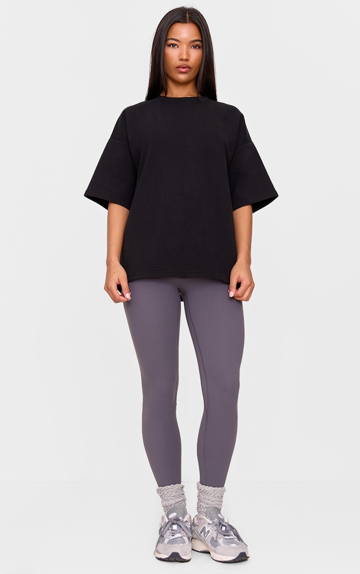 Black Premium Interlock Short Sleeve Sweatshirt image 3