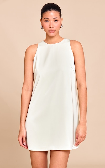 Robe de tailleur droite sauge sans manches