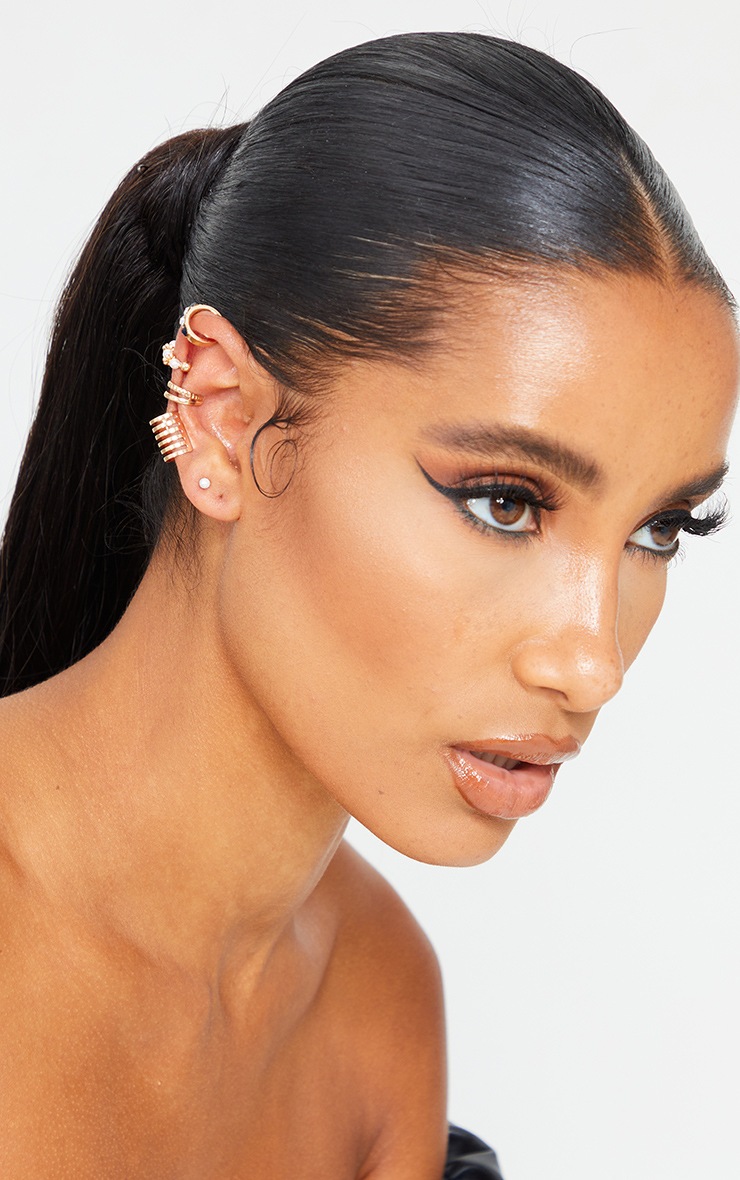 Gold Pearl Ear Cuff and Stud 5 Pack