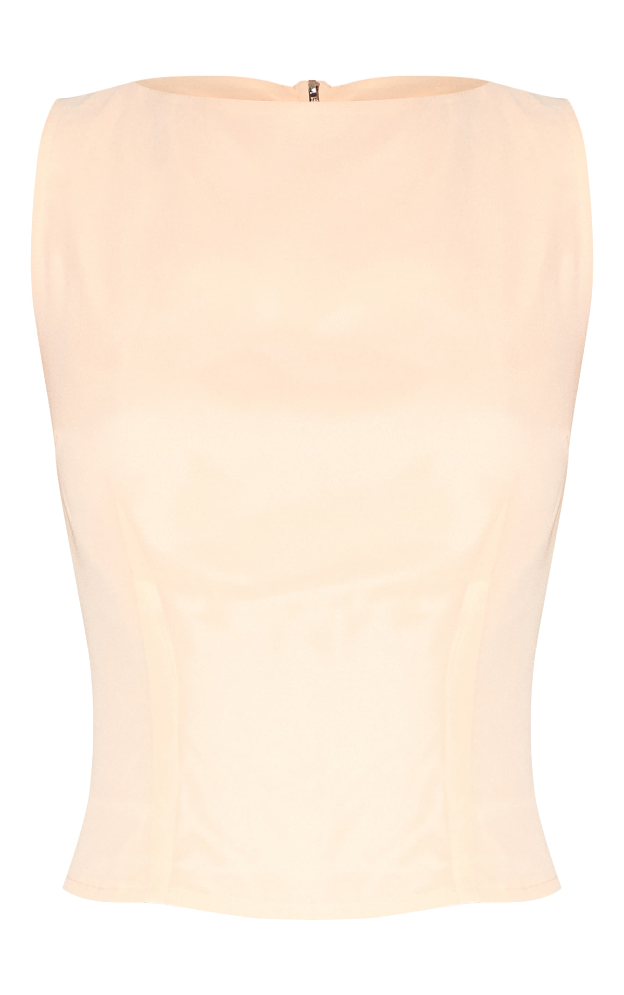 Cream Chiffon Boat Neck Top image 5