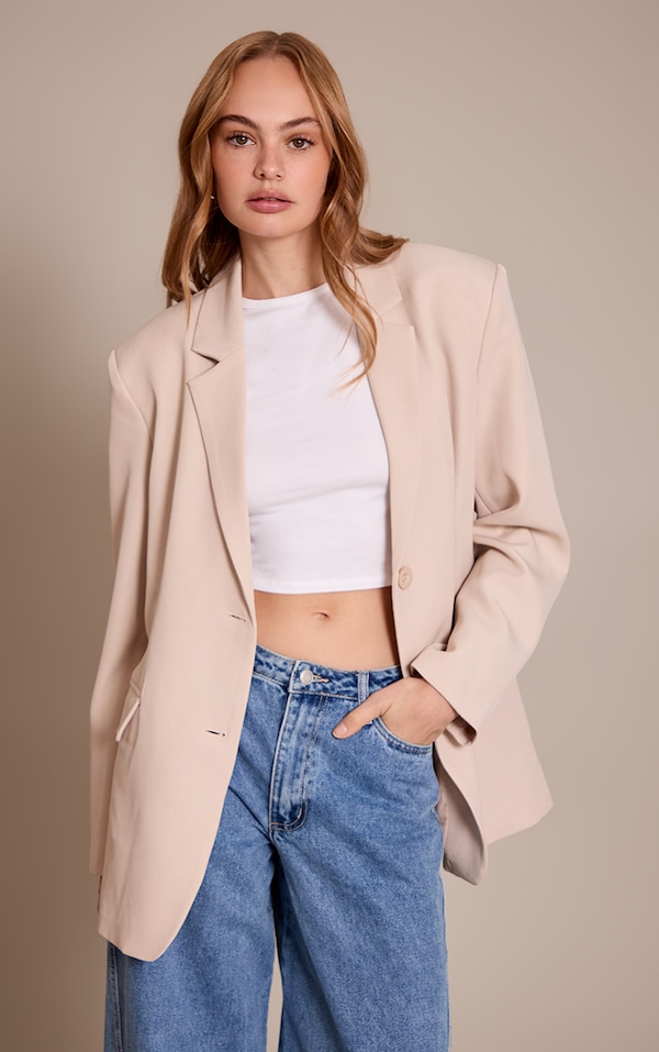 Stone Oversized Blazer