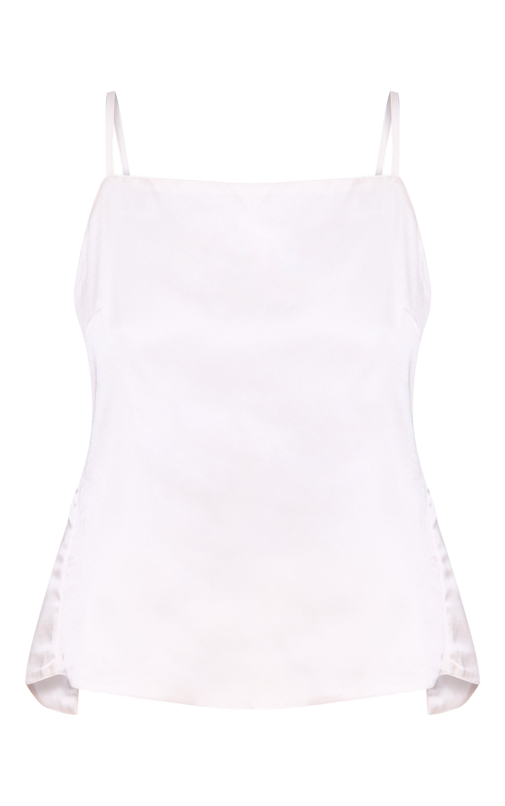 Cream Satin Open Tie Back Top image 5
