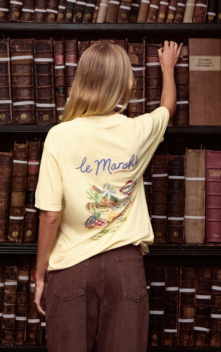 Butter Cream Le Marche Graphic Oversized T-shirt image 2