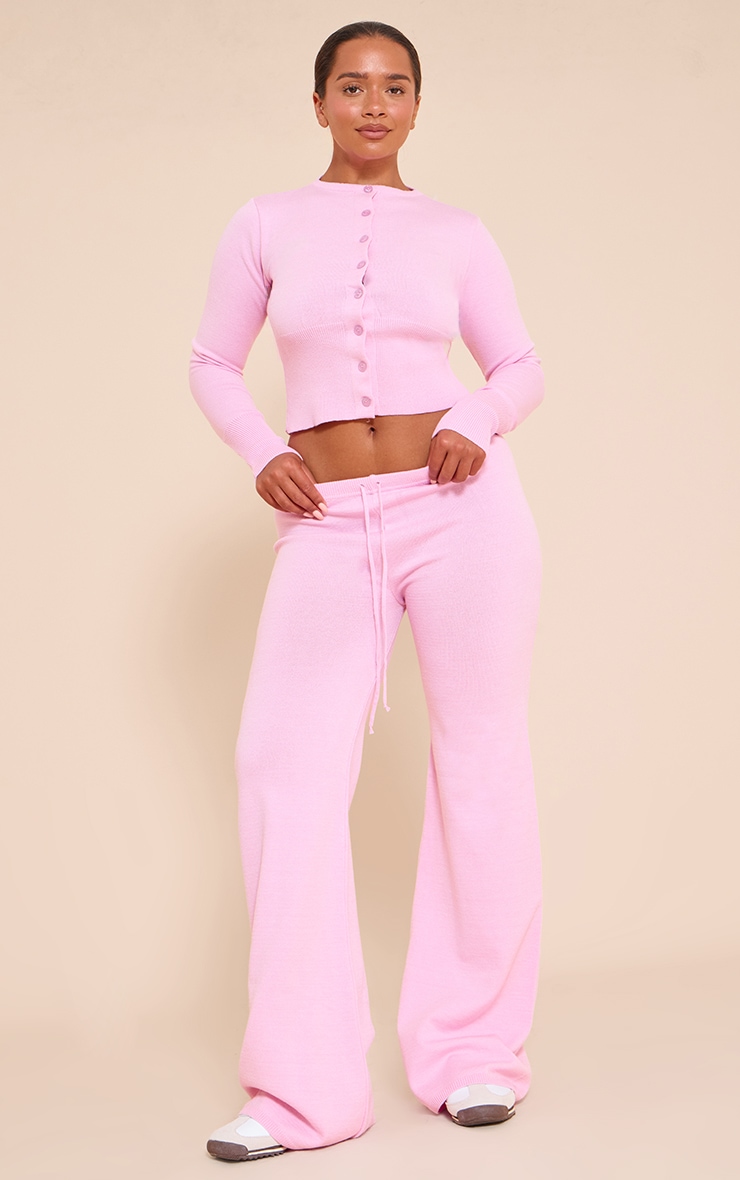 Shape PINK Knitted Button Front Wide Rib Cardigan image 3