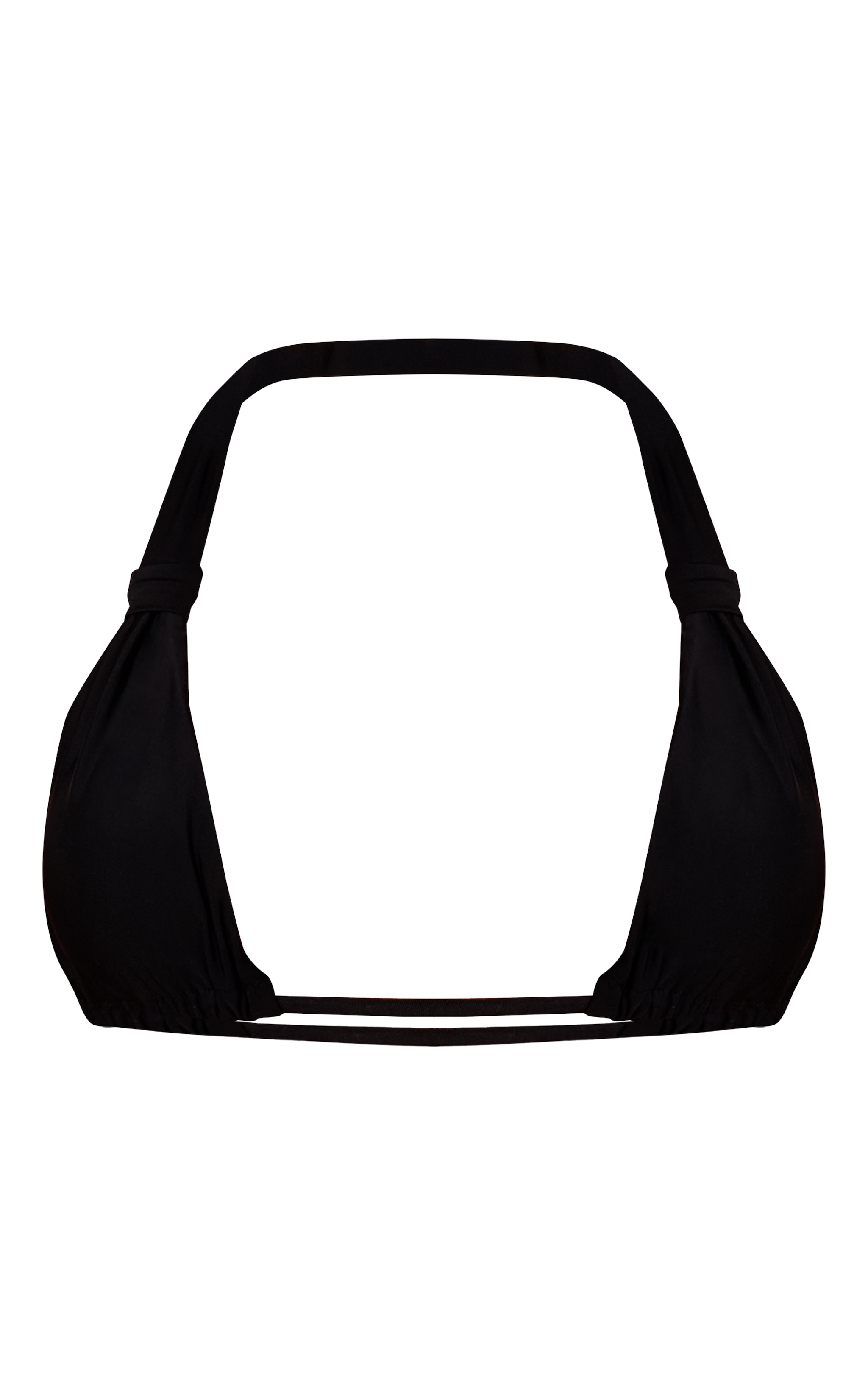 Black Knot Detail Padded Triangle Bikini Top image 5