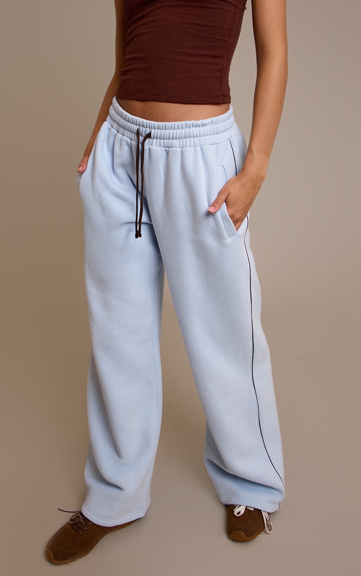 Blue Contrast Wide Leg Sweatpants image 2