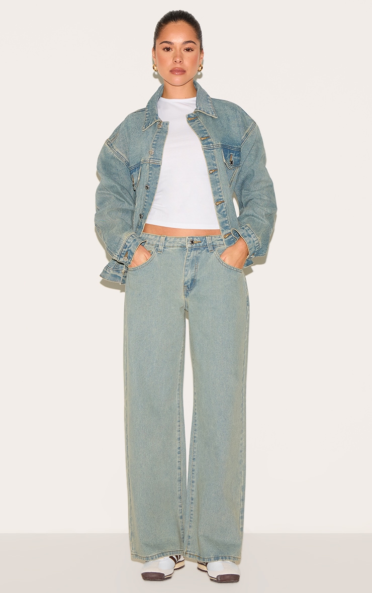 Light Vintage Low Rise Wide Leg Jeans image 2