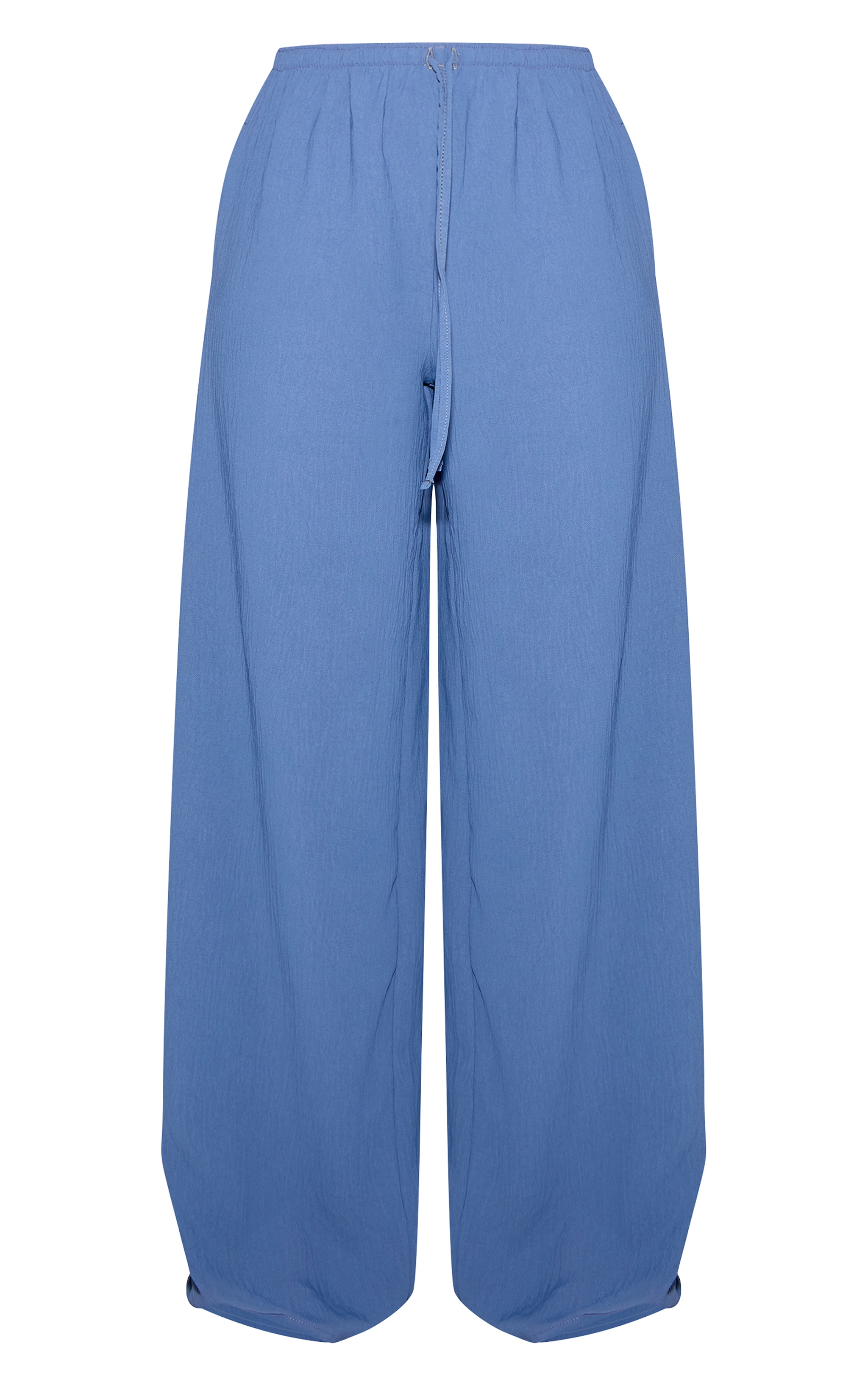 Blue Woven Casual Wide Leg Pants image 5