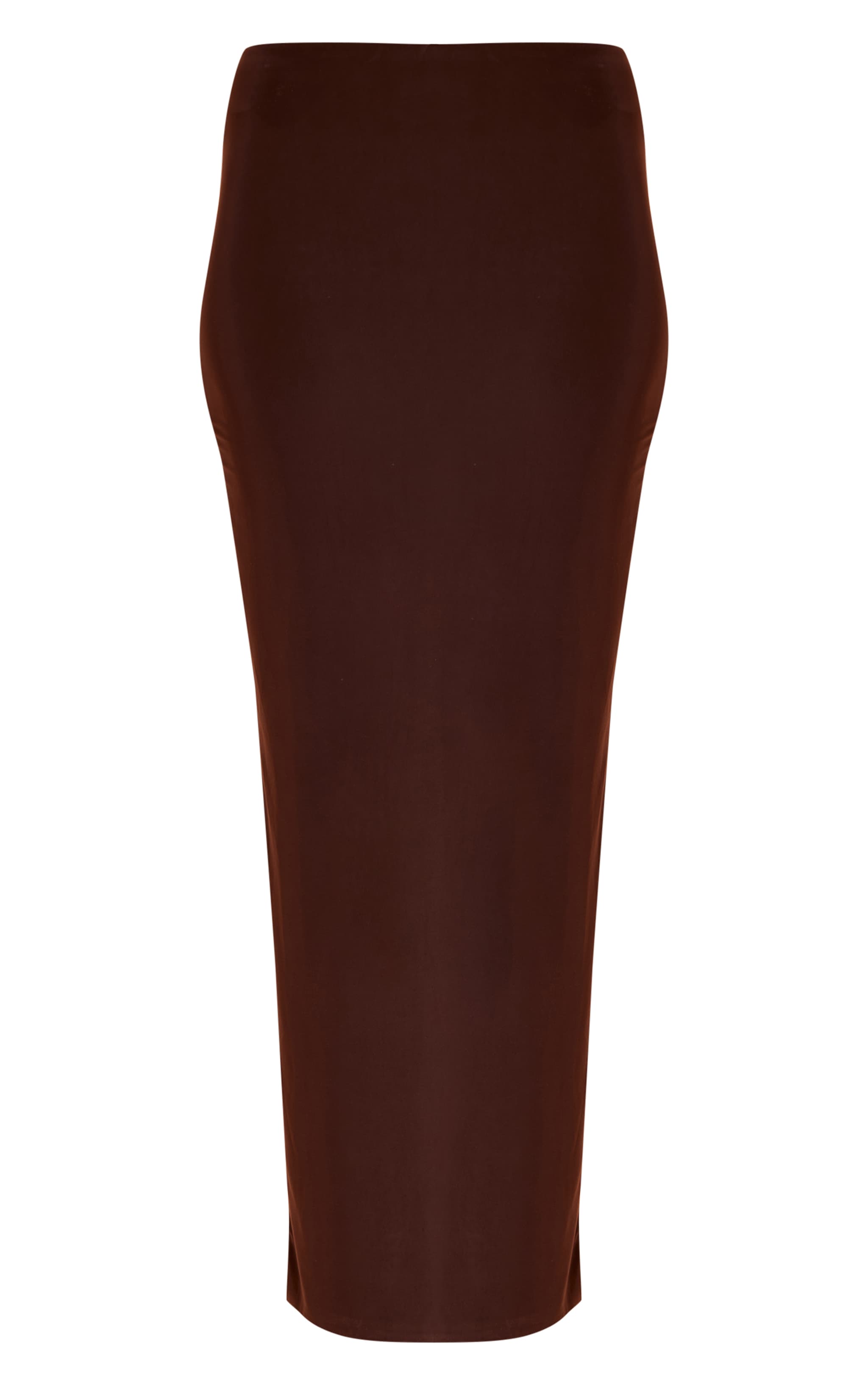Chocolate Slinky Low Waist Maxi Skirt image 5