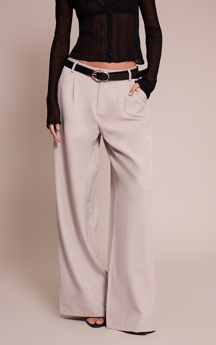 Pebble Woven Double Pleat Wide Leg Pant image 2