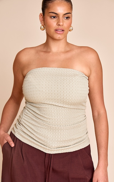 Plus Top bustier texturé doublé vert sauge