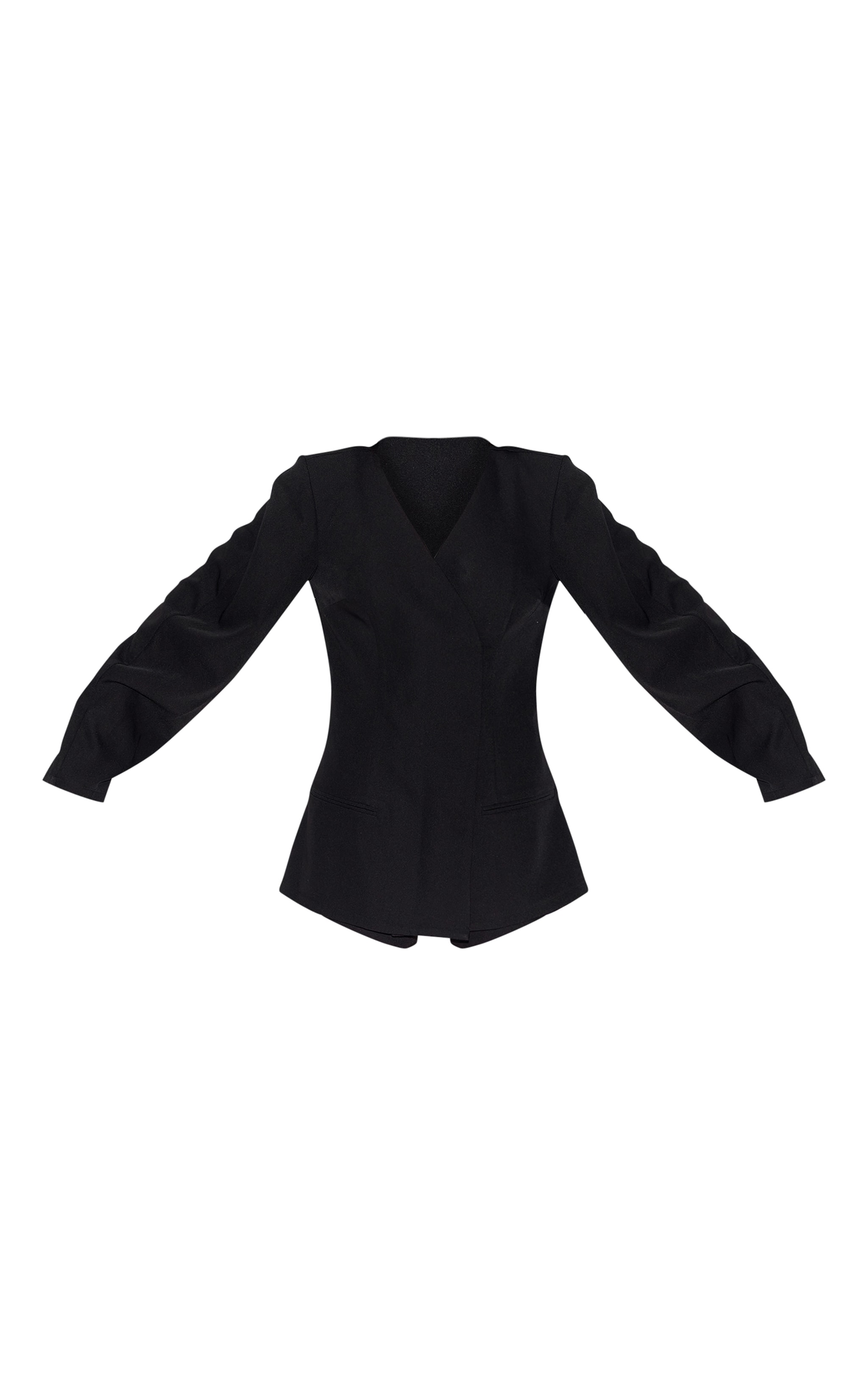 Black Cross Front Cocoon Sleeve Tailored Playsuit image 5
