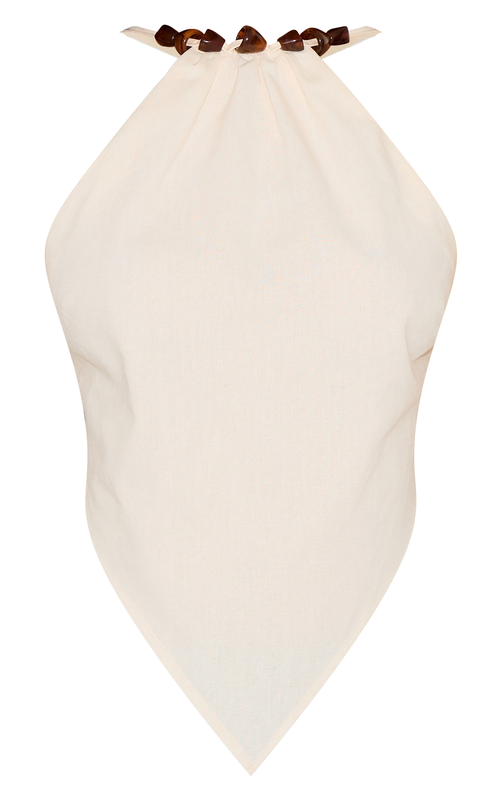 Cream Beaded Pointed Hem Long Top image 5