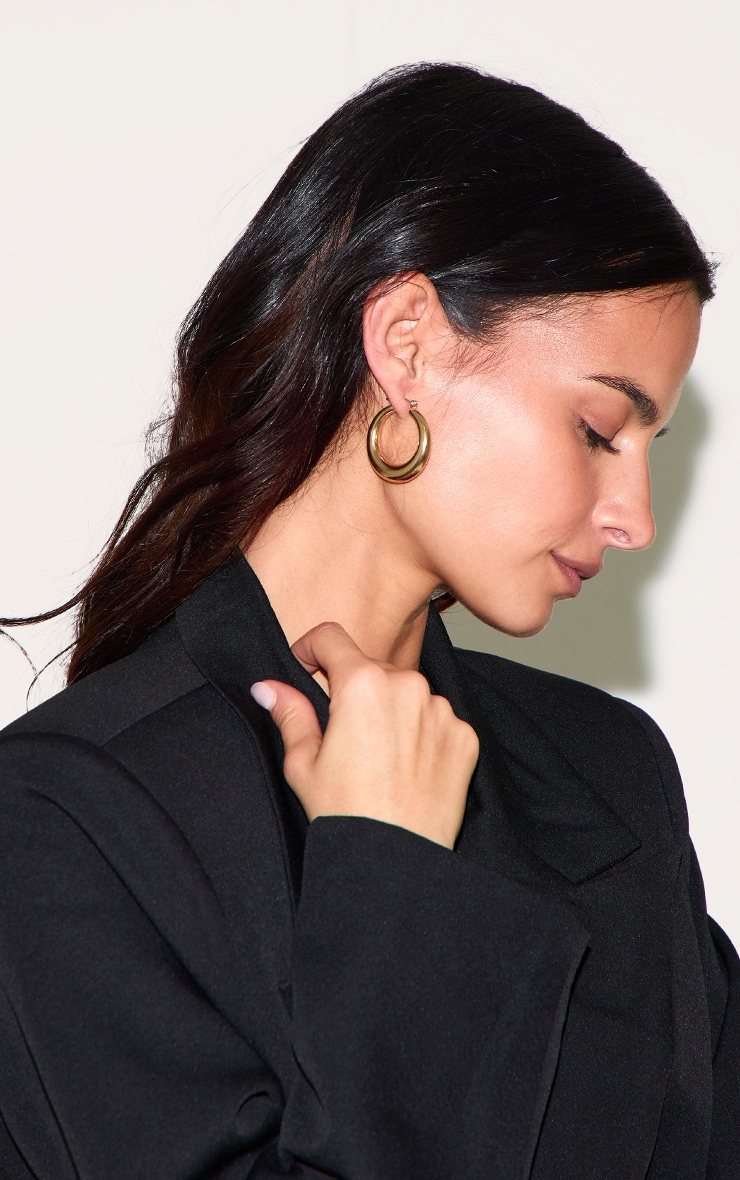 Gold Hoop Circular Earrings image 3