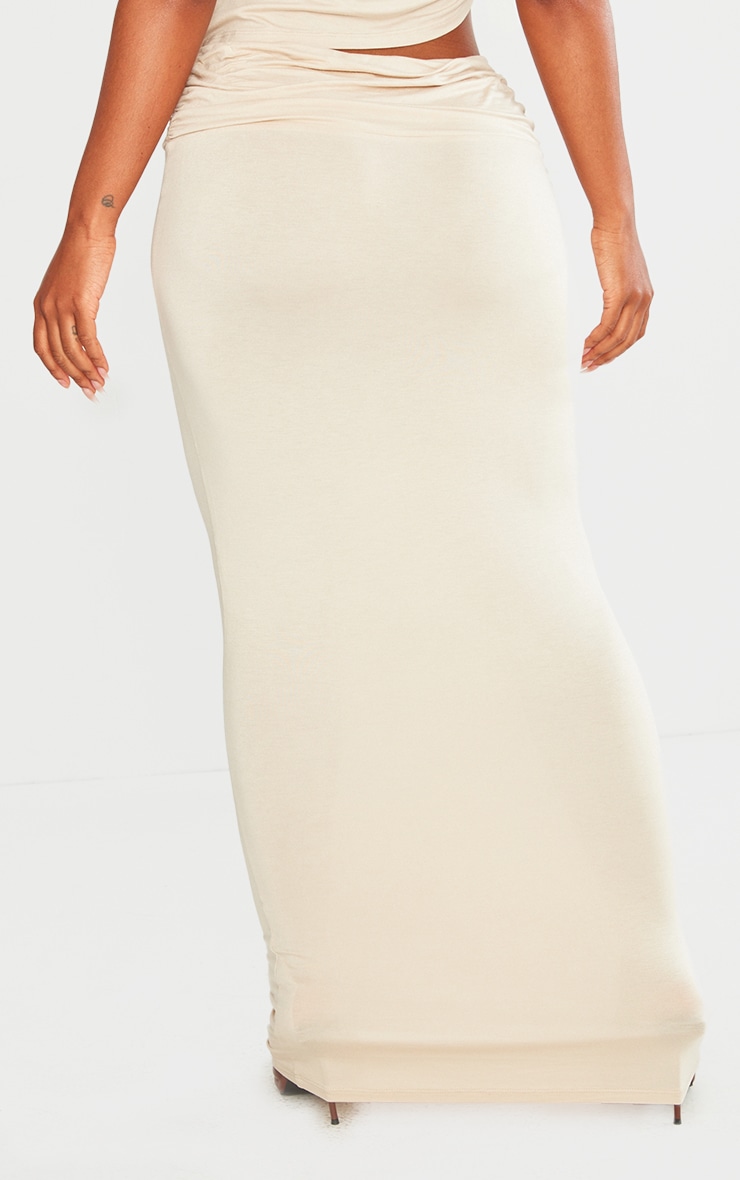 Shape Taupe Jersey Ruched Waist Maxi Skirt image 3