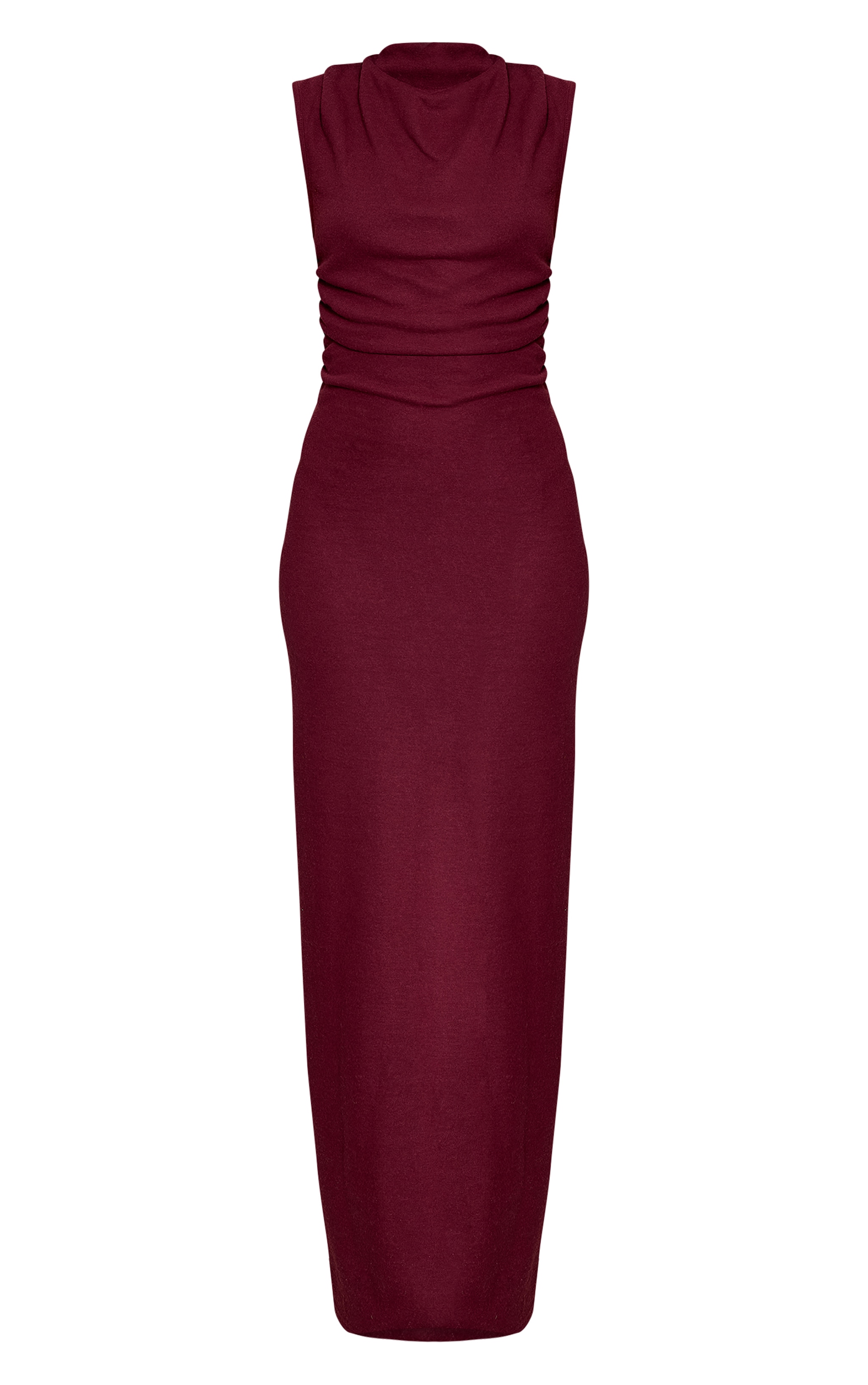 Tall Wine Soft Brushed Boat Neck Maxi Dress image 5