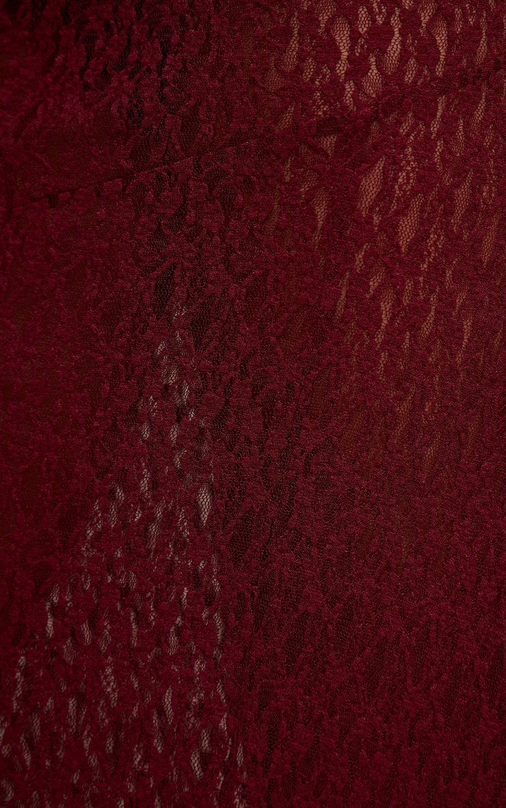 Plum Lace Seam Detail Maxi Skirt image 4