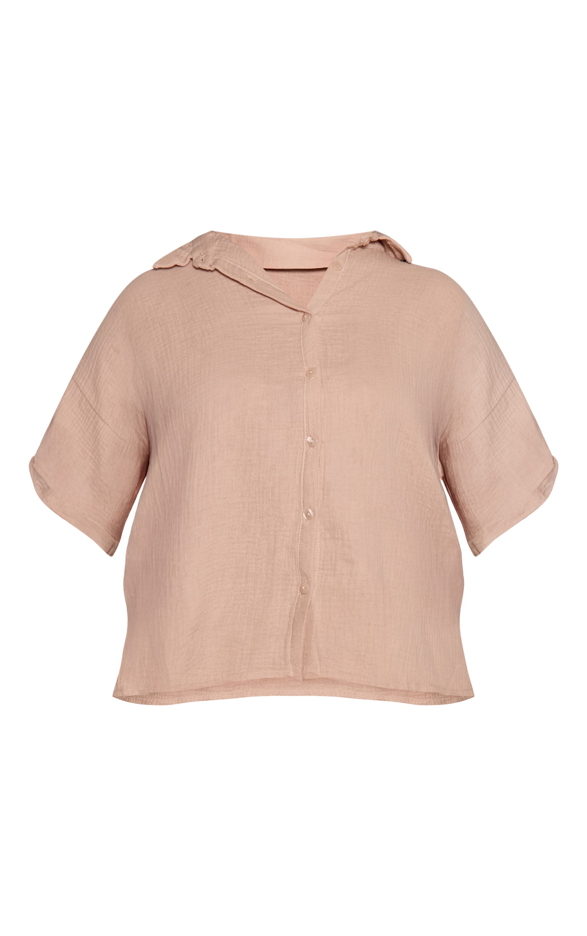 Plus Stone Woven Textured Short Sleeve Shirt image 5