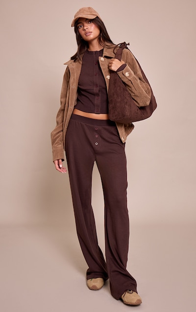 Dark Brown Super Soft Wide Leg Pants