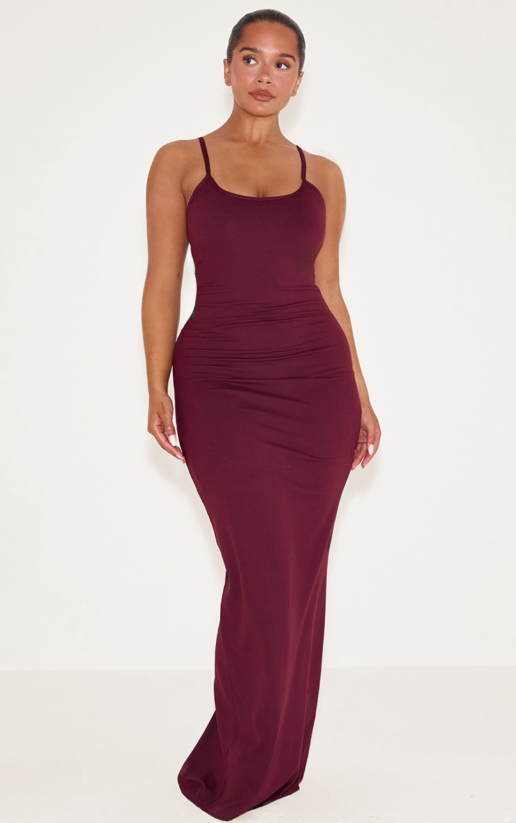 Shape WINE Built In Shapewear Sculpt Strappy Maxi Dress image 1