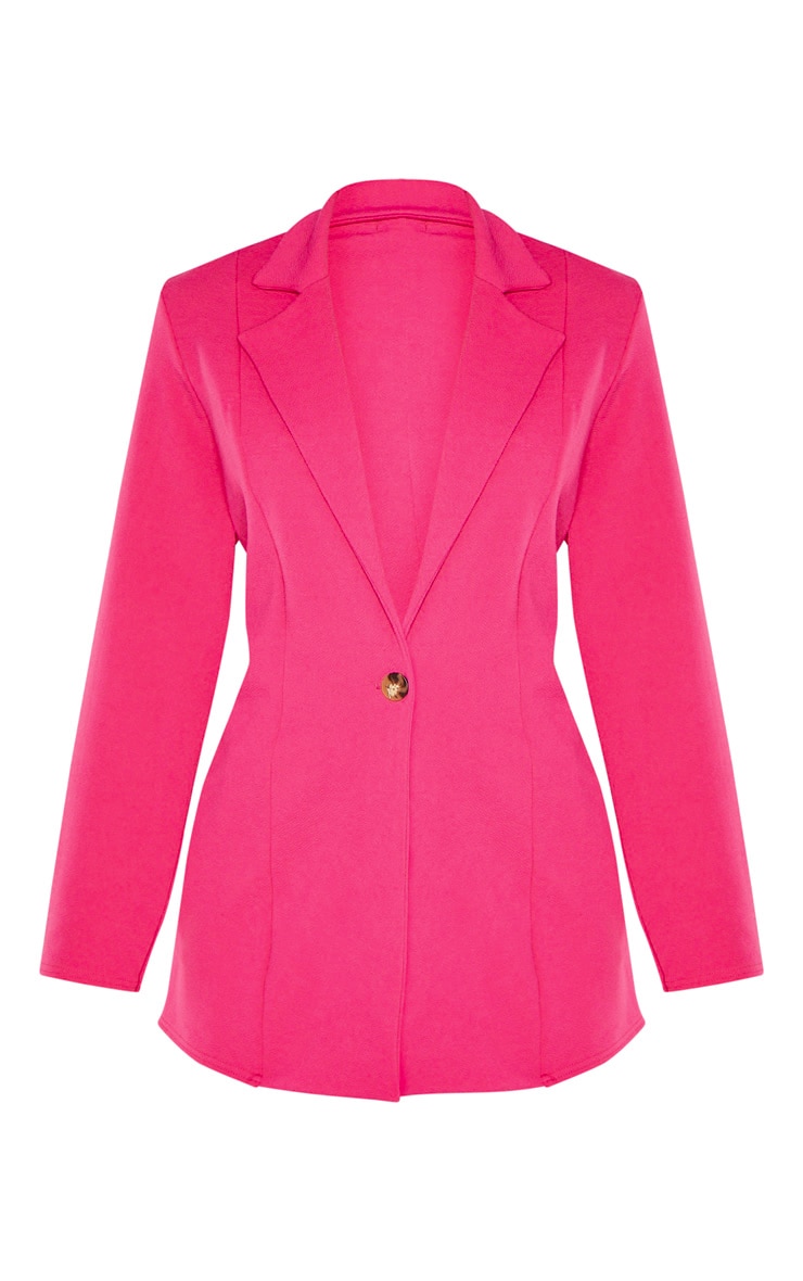 Bright Pink Oversized Boyfriend Blazer PrettyLittleThing
