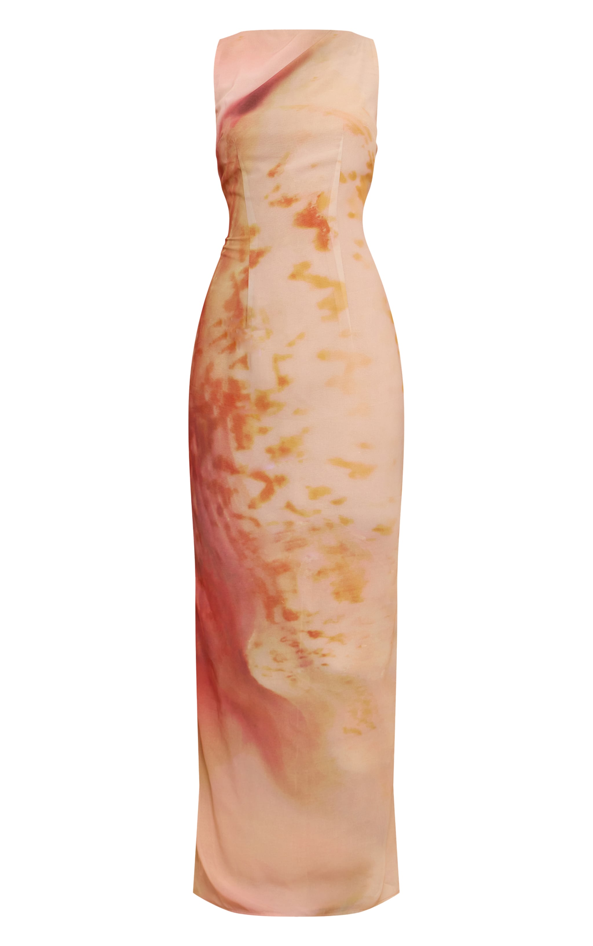 Petite Natural Abstract Printed Chiffon Maxi Dress image 5