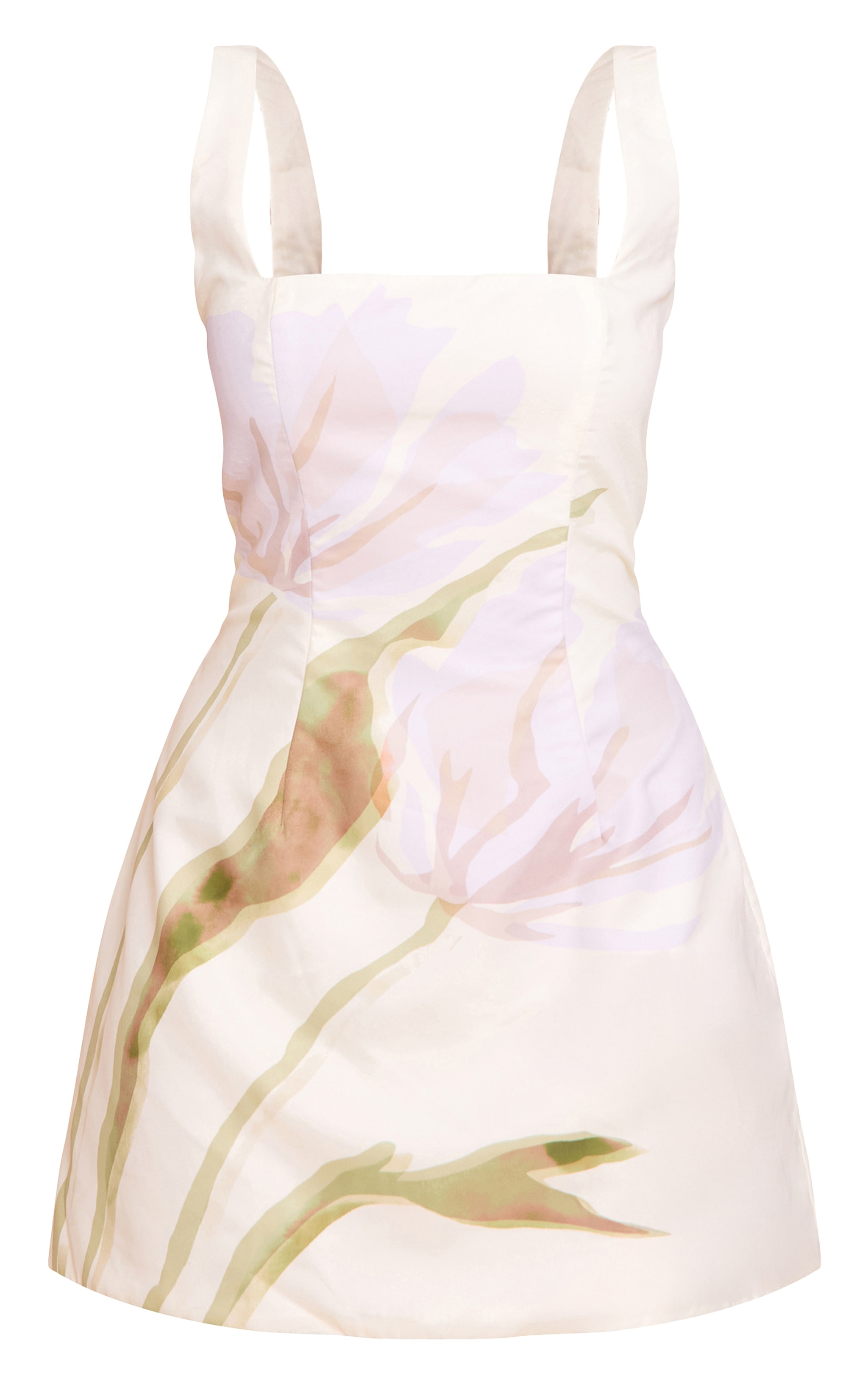 Cream Floral Print Woven A Line Shift Dress image 5