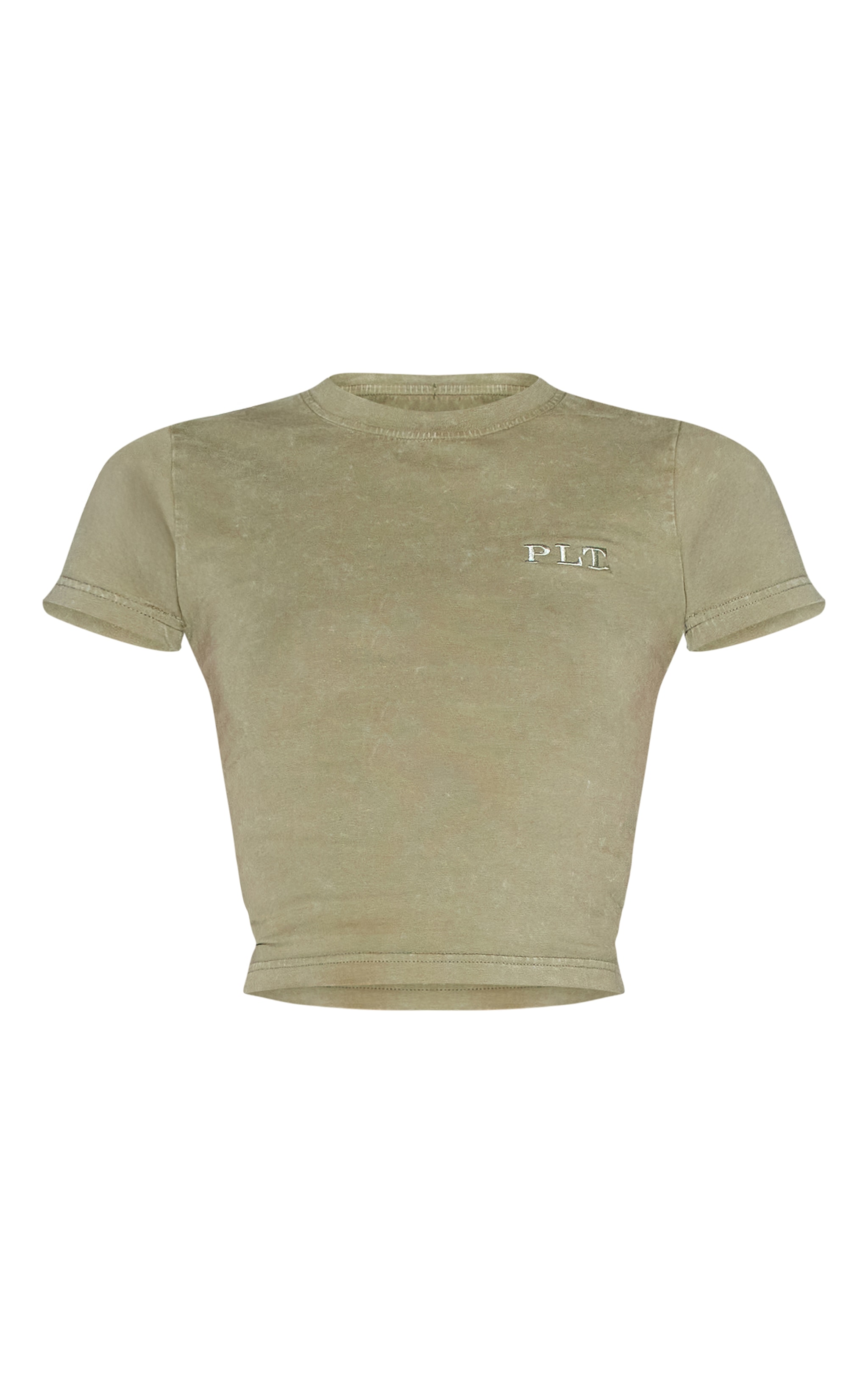 T-shirt ajusté vert olive délavé image 5