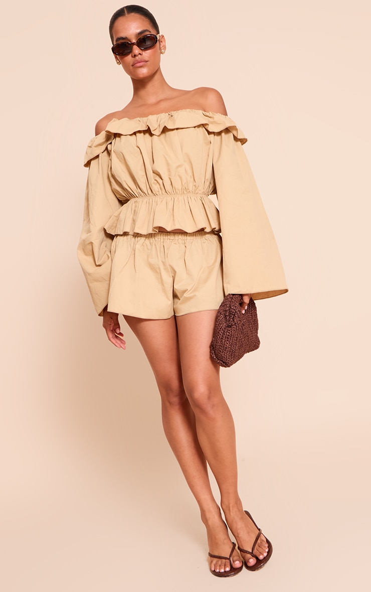 Stone Cotton Woven Floaty Mini Shorts image 4