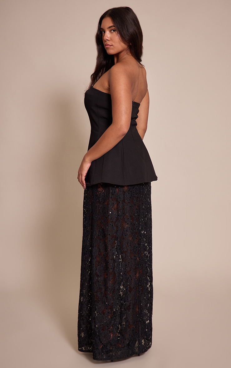 Shape Black Bandeau Lace Insert Maxi Dress image 2