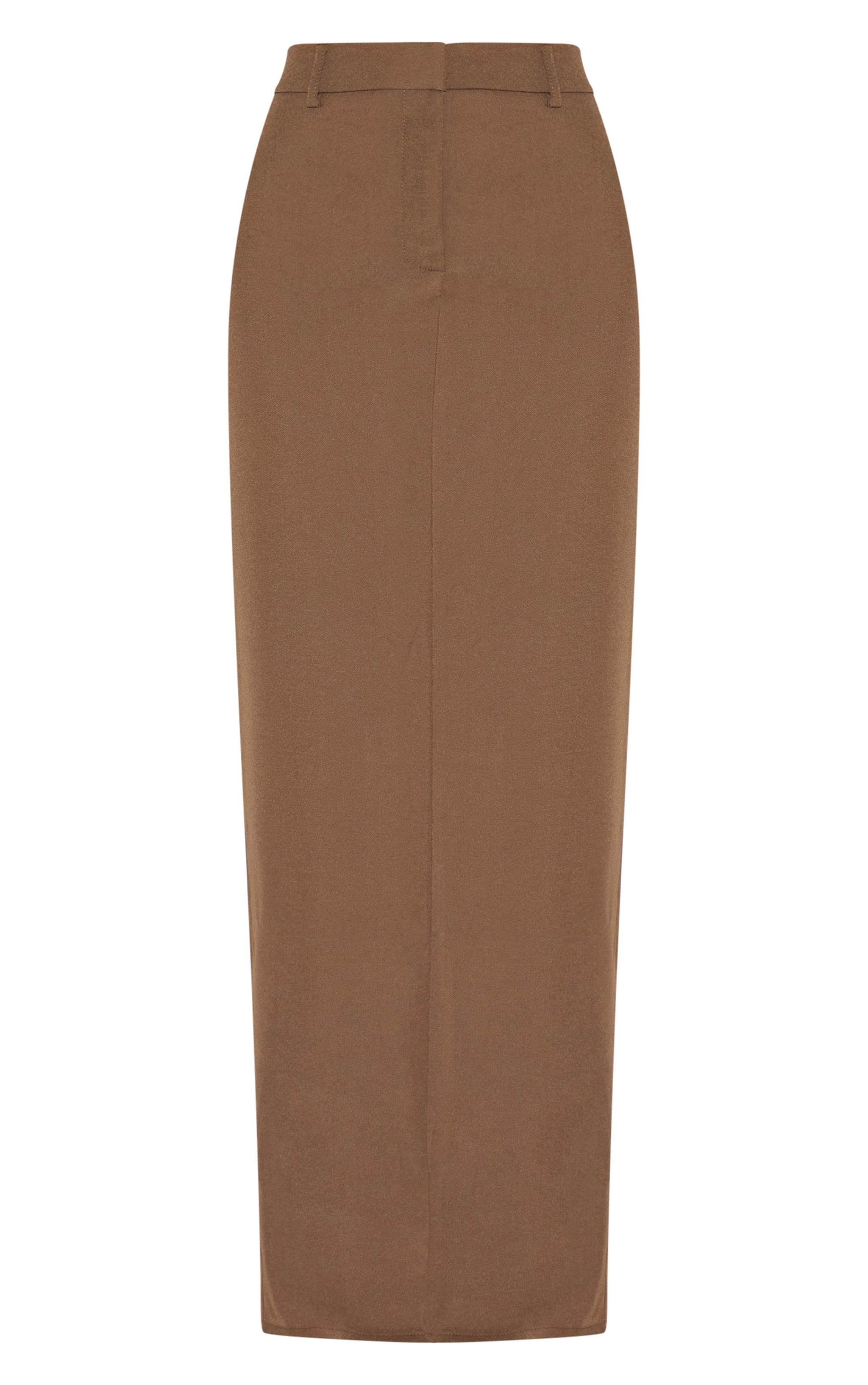 Chocolate Tailored Woven Maxi Skirt image 6