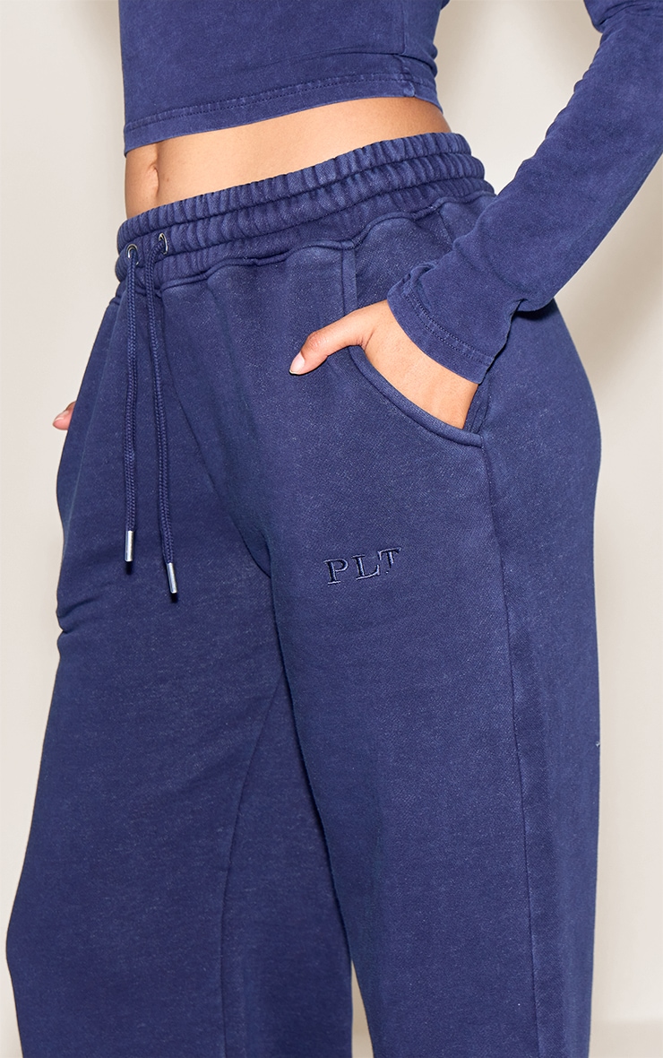 Navy Washed Oversized Wide Leg Sweatpants image 4