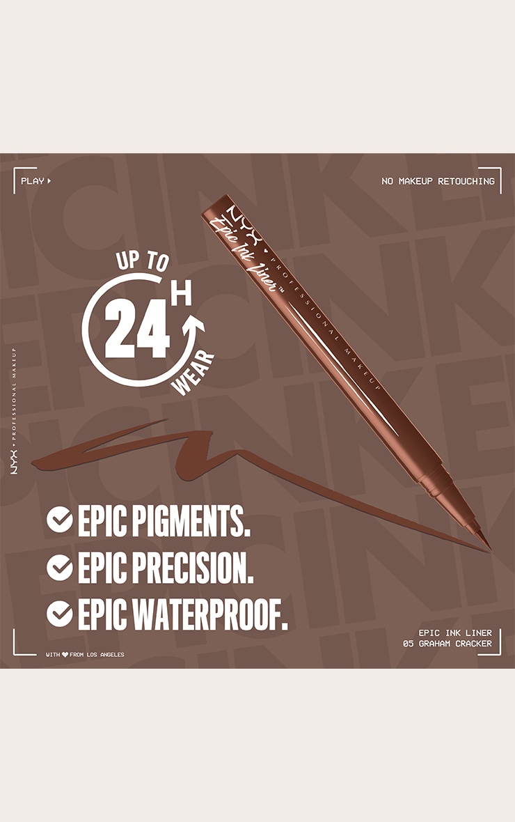 NYX PMU Eyeliner feutre liquide résistant à l'eau Epic Ink Liner Graham Cracker image 2