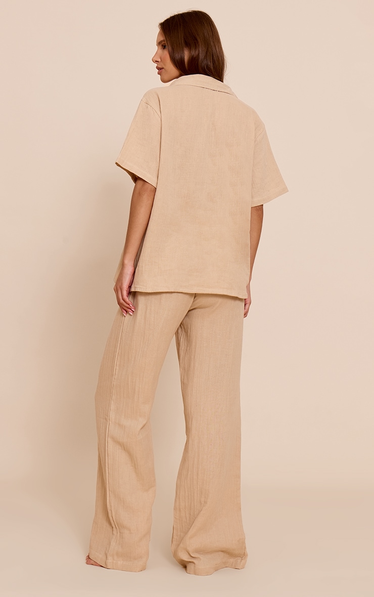 Stone Cheesecloth Short Sleeve Trouser Pj Set image 2