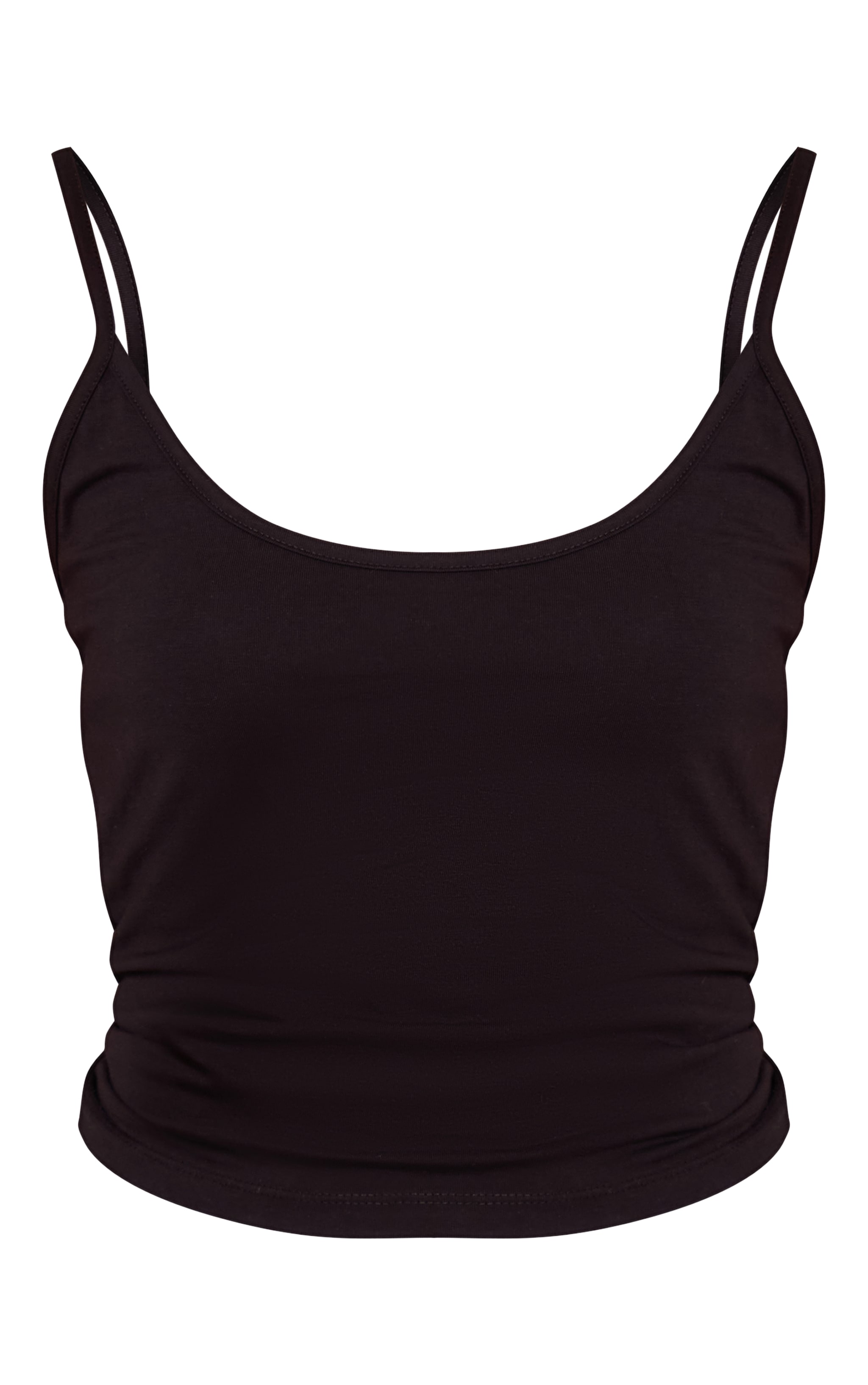 Black Overlay Detail Strappy Vest Top  image 5