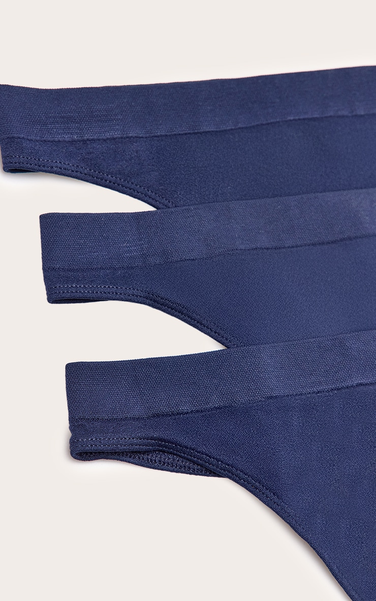 Lot de 3 strings bleu marine sans coutures image 2