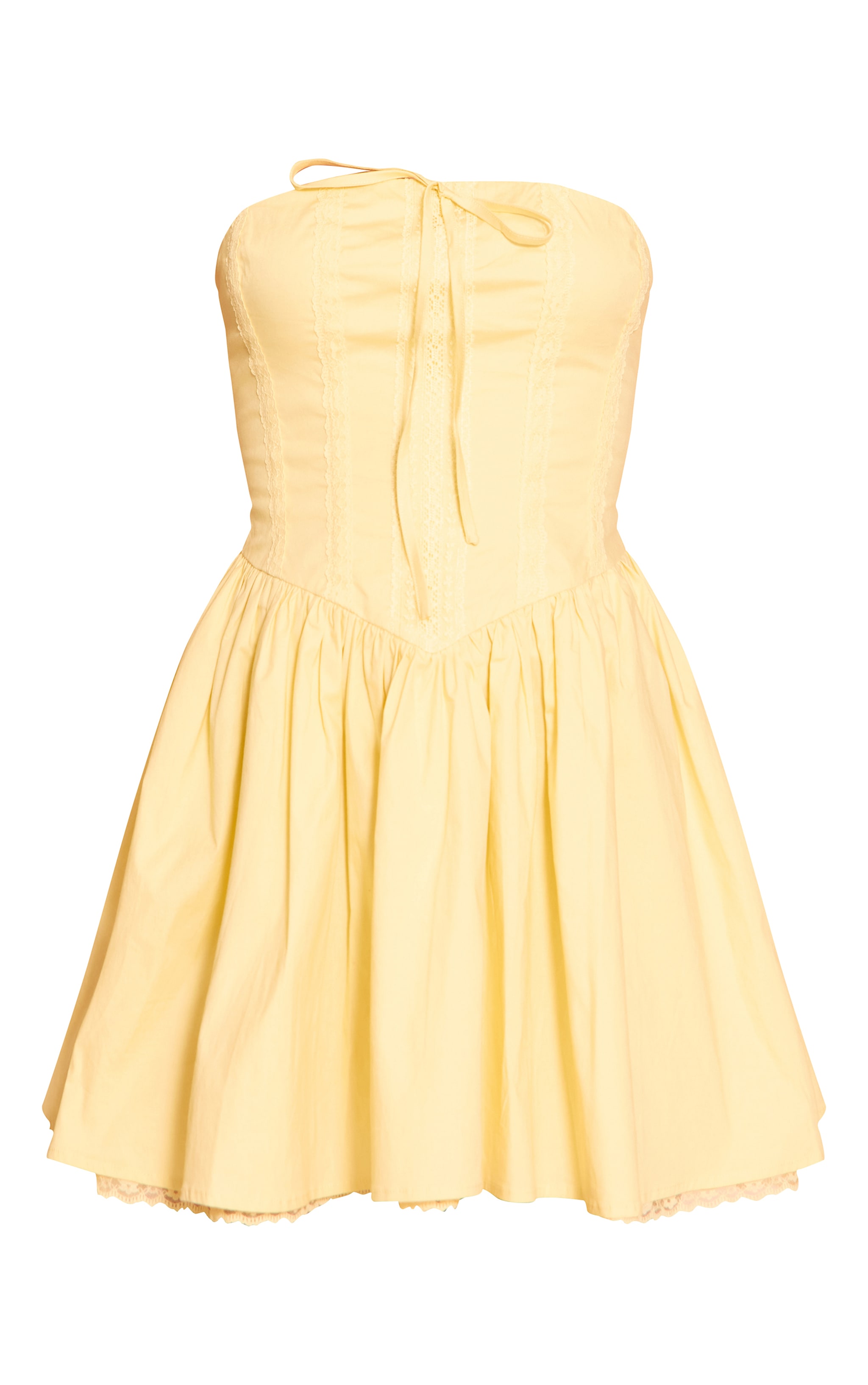 Lemon Bandeau Lace Detail Shift Dress image 5
