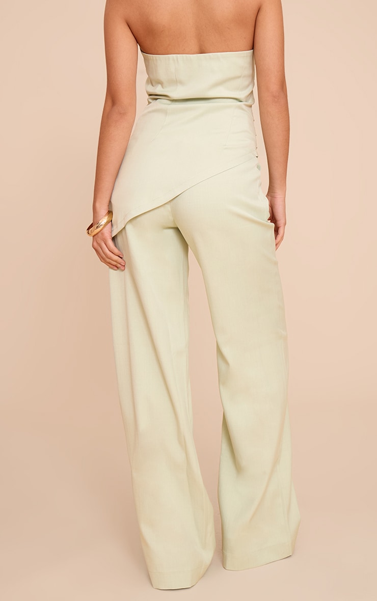 Pale Lime Tailored Woven Wide Leg Pants image 3
