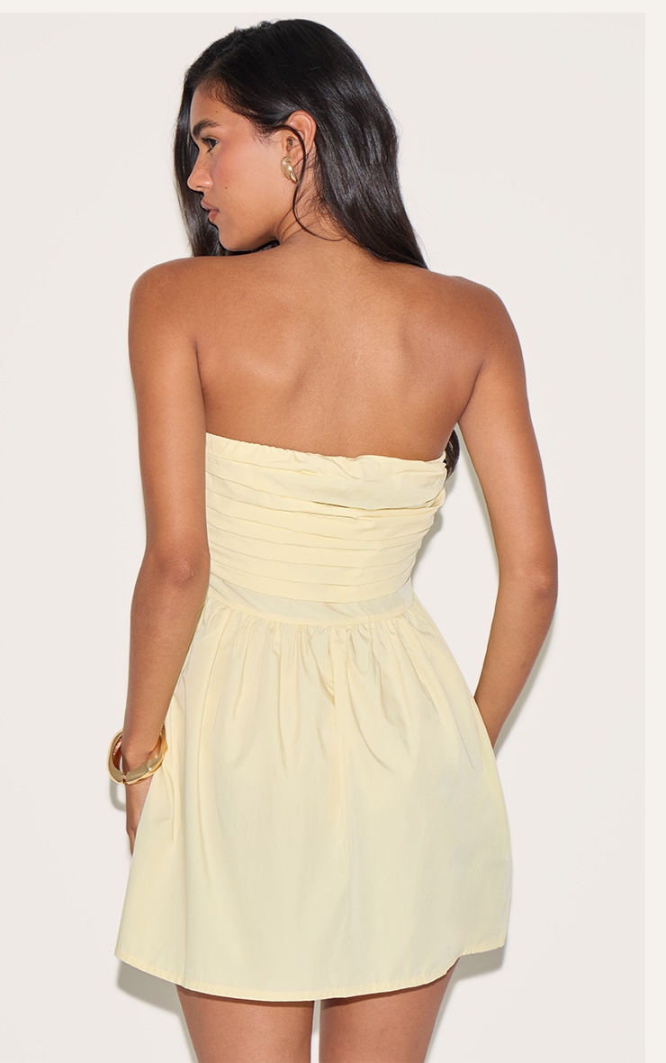 Lemon Bandeau Ruched Detail Shift Dress image 2