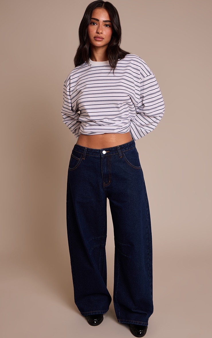 Petite Indigo Seam Detail Barrel Jean