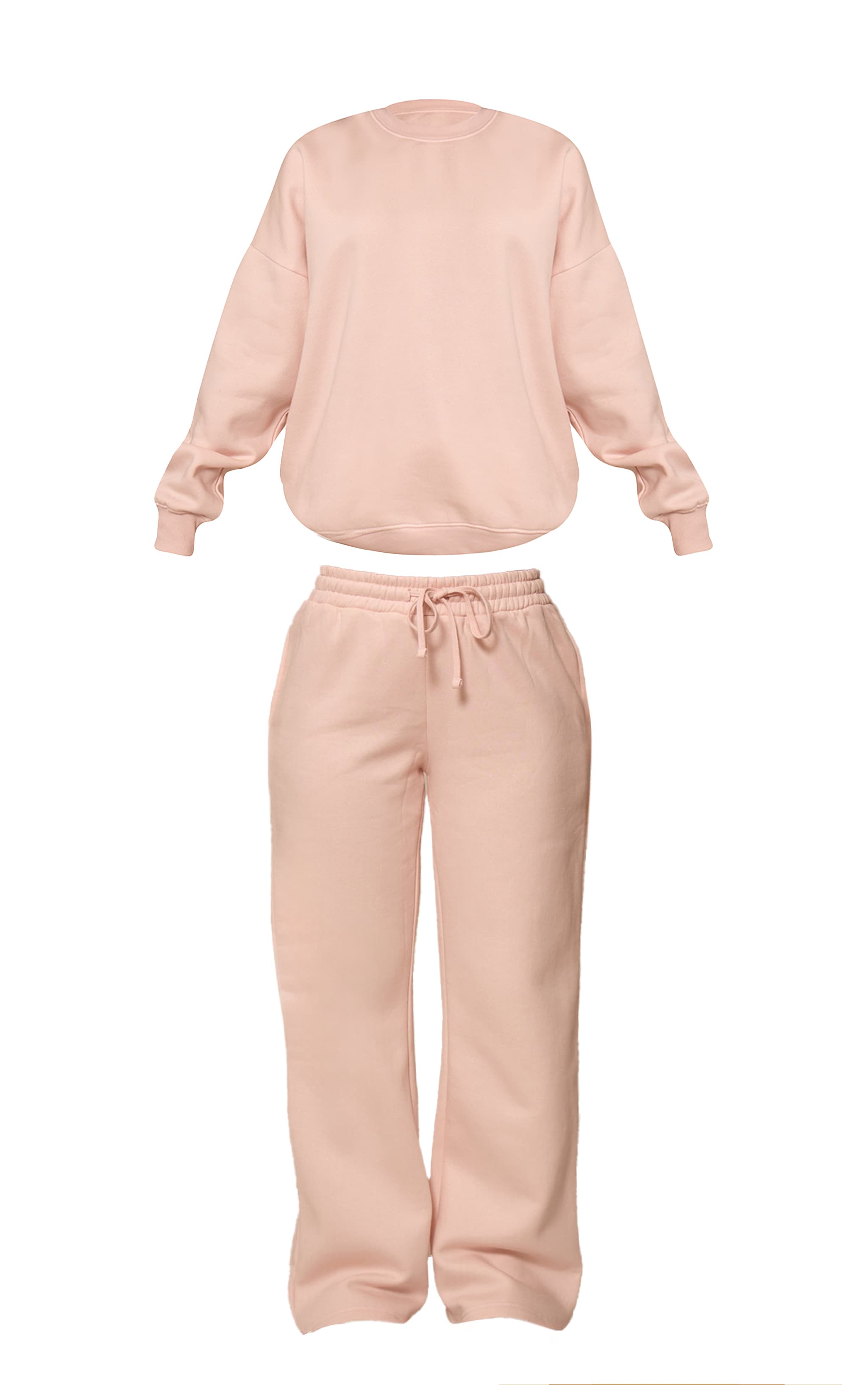 Baby Pink Oversized Sweat Tracksuit Set | Athleisure