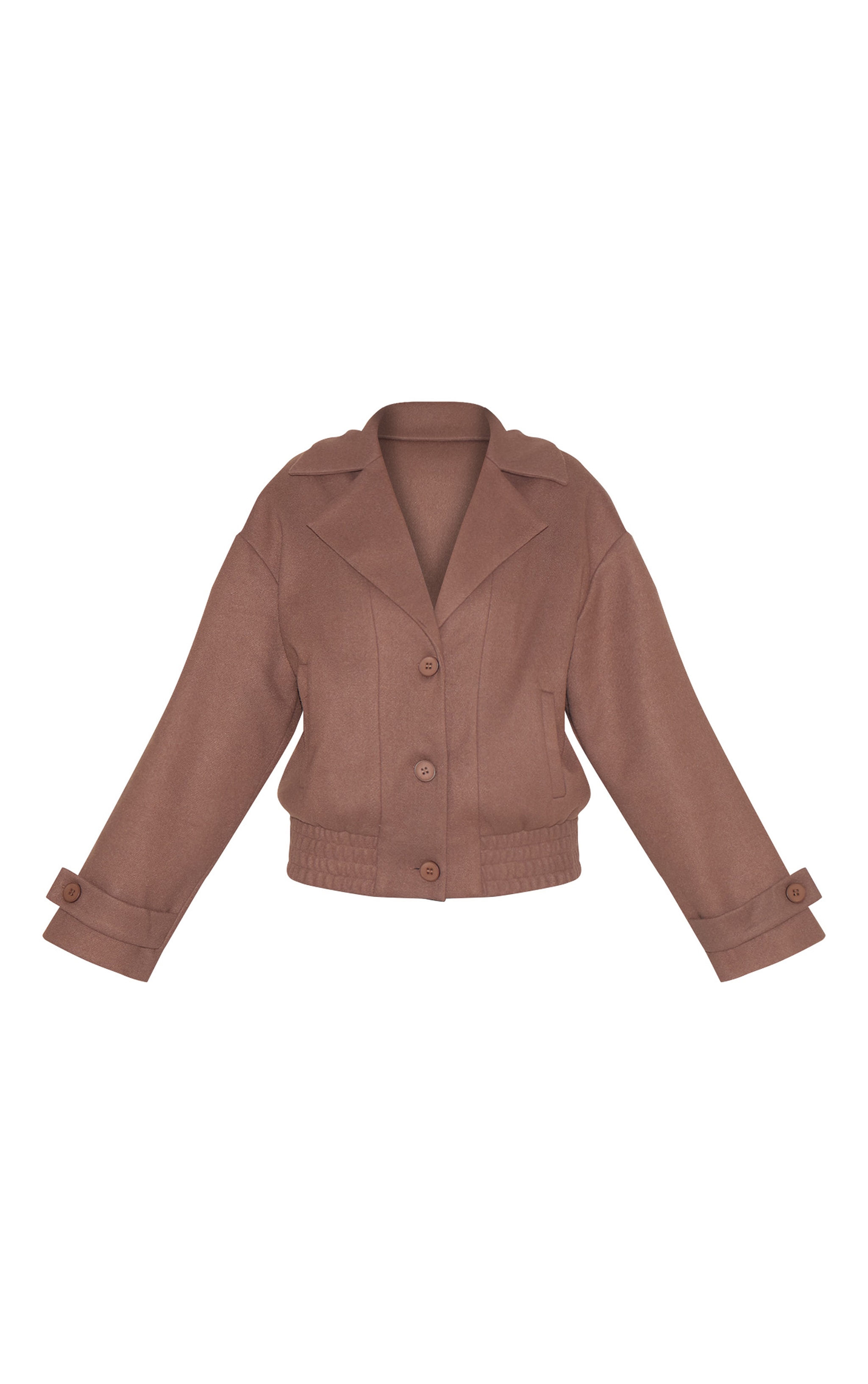Blouson bomber boutonné en effet laine champignon image 5